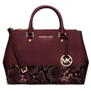 Michael Kors Sutton Colorblock Python Med Satchel